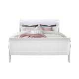 Charlston - Modern Sleigh Design Bed With LED