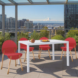 4 Piece Set Of Single Chairs With Long Table