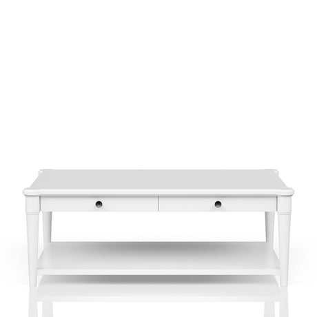 Cocktail Table With Two Storage Drawers And Casters