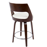 Cecina - Mid-Century Modern Fixed Height Counter Stool With Swivel And Round Footrest (Set of 2)