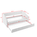 Elegant Daybed With Trundle Upholstered Tufted Sofa Bed