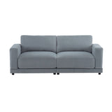 Modern Square Arm Sofa With Soft Fabric Upholstery, Deep Cushions