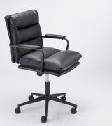 Office Chair Mid Back Desk Chair Modern Excutive Office Chair With Arms And Wheels For Home Office - Black