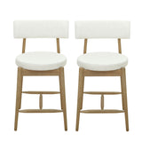Mid Century Modern Counter Stools, Fabric Upholstered Chairs