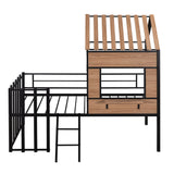 Loft Bed With Roof, Window, Guardrail, Ladder