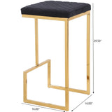 Joel - Mid-Century Modern Luxury Upholstered Stool - Black / Gold