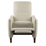 Upholstered Push Recliner Chair With Rubber Wood Legs For Living Room
