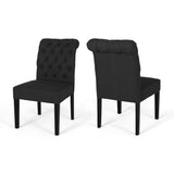 Broxton - Tuft Dining Rolltop Chairs With Button Tufted Backrest (Set of 2)