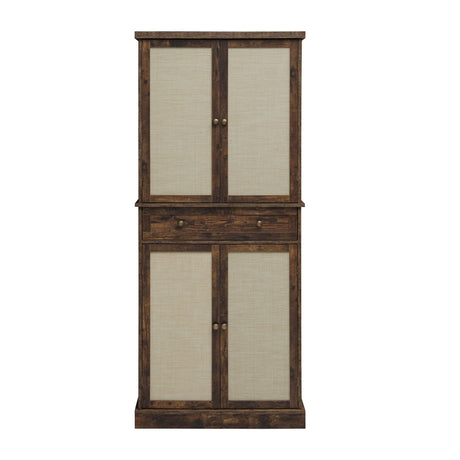 4 Door Storage Cabinet With 1 Drawer, With 4 Adjustable Inner Shelves