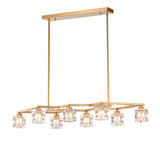 Crystal Chandelier For Dining Room, 8 Light Kitchen Chandelier Light Fixture Modern Metal Industrial Chandeliers For Farmhouse Entryway Living Room (8*G9 Bulbs Included) - Matte Gold