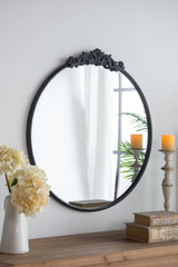 Classic Design Mirror With Baroque Inspired Frame For Bathroom, Entryway Console Lean Against Wall