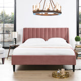 Aspen - Vertical Tufted Modern Headboard Platform Bed Set