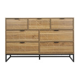 Modern 7 Drawer Dresser Cabinet - Walnut