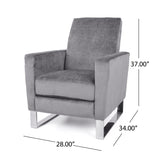 Bolt - Upholstered Recliner Chair With Stainless Steel Base - Gray / Chrome