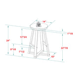 Rustic Distressed Round Dining Stool