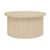 Coffee Table, Round Coffee Table, Modern Side Tables Accent End Table For Living Room, Apartment - Natural