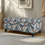 Charming Floral Storage Ottoman With Upholstered Fabric