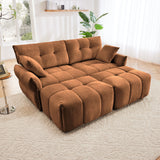 Sofa Set With Ottoman And Pillows, Textured, High Resilience Cushions