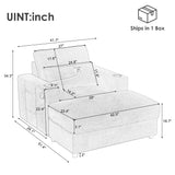 Modern Style Armchair Chaise Lounge Sofa Couch With Movable Storage Ottoman, USB Ports, Cup Holders, Phone Holder, Side Pockets