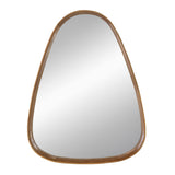 Irrgeular Mirror With Frame, Wall Mirror For Living Room Bathroom Entryway - Brown