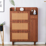 The Modern Minimalist Shoe Cabinet, Suitable For A Variety Of Styles Including Nordic, Japanese, And Industrial - Walnut