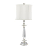 Karat - Contemporary Crystal Table Lamp (Set of 2) - Clear Crystal / Chrome / White Softback