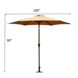 9' Pole Umbrella With Carry Bag - Taupe