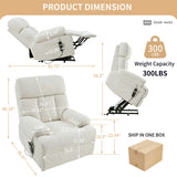 Oversized Power Lift Recliner Chai With Remote Control, Side Pocket, Spacious Seat