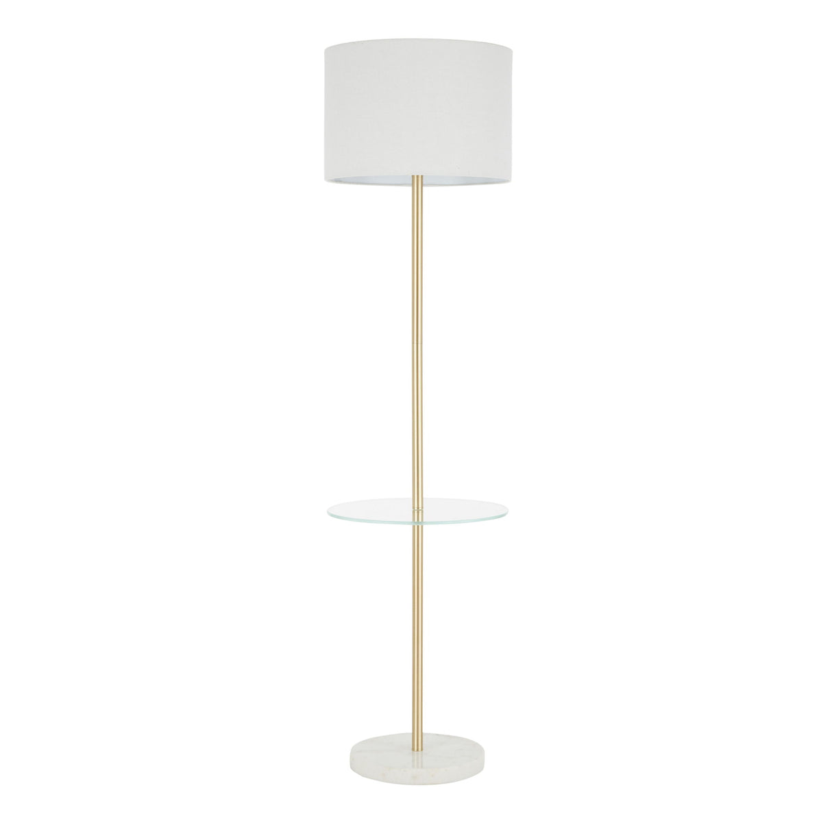 Chloe - Contemporary Shelf Floor Lamp - Clear / White