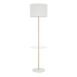 Chloe - Contemporary Shelf Floor Lamp - Clear / White