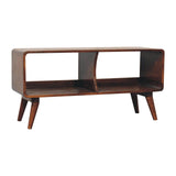 Curved Double Slot Media Unit - Dark Brown