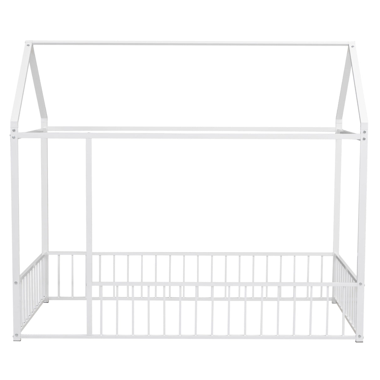 Metal Bed House Bed Frame With Fence