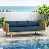 Claremont - 3 Seater Daybed Teak Acacia Wood Water Resistant Cushions