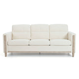 Comfortable Solid Wood Three-Seater Sofa, Soft Cushions, Durable And Long-Lasting, 79.5" Sofa Couch For Living Room