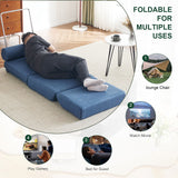 Foldable Single Chair Sofa Bed With Pillow, Easy To Store, Breathable And Wearable Linen
