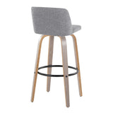 Toriano - Contemporary Fixed Height Barstool With Swivel With Round Footrest Comfort And Style (Set of 2)