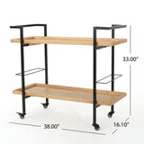Modern Industrial Bar Cart With Shelving And Casters