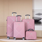 4 Piece Lightweight Suitcase, Makeup Box, Aircraft Wheels