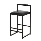 Elegant Bar Stool Set With Backrest And Footrest, Counter Height (Set of 2)