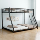 Bunk Bed Frame With Ladder And Guardrail, Heavy Duty Noise Free Design Metal Construction