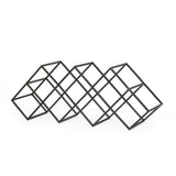 Modern Industrial Tabletop Wine Rack With 7 Bottle Holders - Black