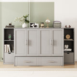 Murphy Bed With Shelves, Drawers And USB Ports