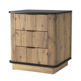 Multi Functional 3 Drawer Nightstand, Perfect For Storing Items Of Different Heights, A Perfect Combination Of Nature And Fashion - Black
