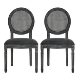 French Country Dining Chair With Cane Backrest (Set of 2)