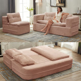 Multi Functional Sectional Sofa Bed With Independent Chaise Lounge And Functional Blanket