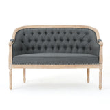 French Country Chesterfield Style Tufted Loveseat