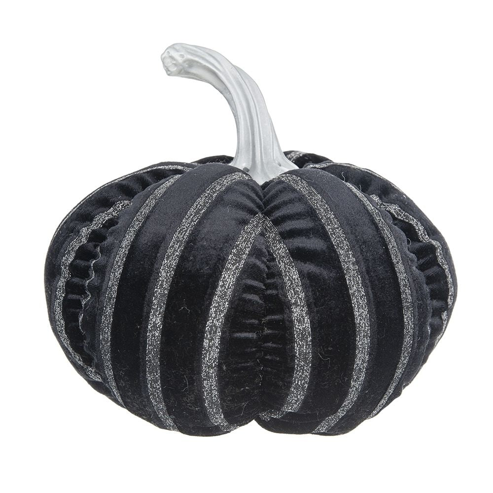 Stripe Pumpkin Decor, For Holiday Halloween Decoration - Black / White