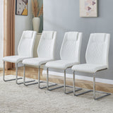 Modern Dining Chairs With Padded Seat, Metal Legs