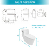 1 Piece Toilet And Soft Closing Seat - White