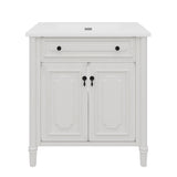 Vintage Bathroom Vanity With Sink, Rustic Cabinet With Soft Close Doors